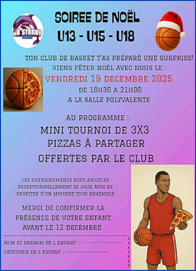 Viens fêter Noël avec le basket le 19 décembre